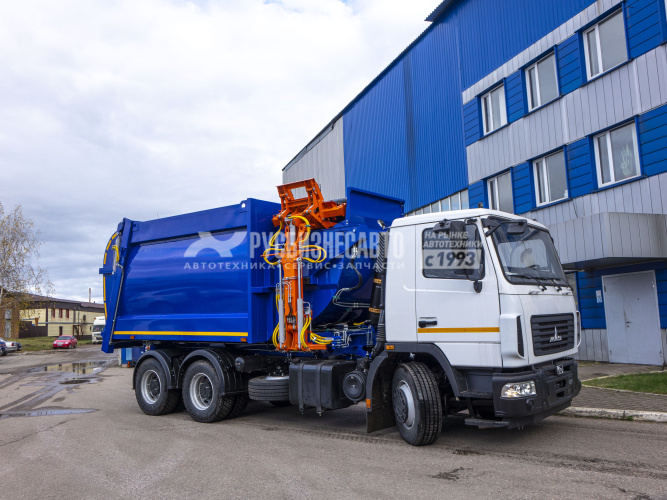 Купить МКМ-50-22  на шасси МАЗ 6312С5-577-012 мусоровоз, 22м3,бок. загрузка,  МАЯТНИК, унив. захват в компании Русбизнесавто - изображение 1